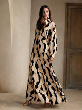 Anewsta Urban Style Color Block Geometric Print Casual Long Sleeve Shirt